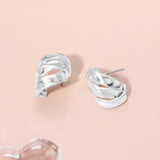 Twisted Metal Knot Stud Earrings