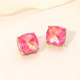 Women's Square Cushion Stud Earrings