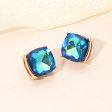 Women's Square Cushion Stud Earrings