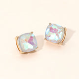 Women's Square Cushion Stud Earrings