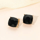 Women's Square Cushion Stud Earrings