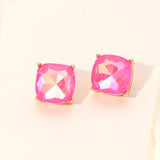 Women's Square Cushion Stud Earrings