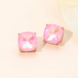 Women's Square Cushion Stud Earrings