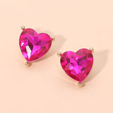 Faceted Heart Stone Stud Earrings