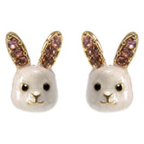 Enamel Easter Bunny Stud Earrings