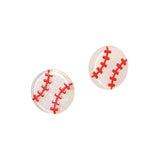 Glitter Resin Baseball Stud Earrings