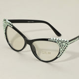 Bubbly Crystal Cat Eye Optical Glasses