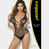 Stone Embellished Fishnet Body Stocking