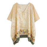 Leaf Print Cover Up Poncho