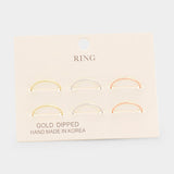 6PCS - Gold Dipped Metal Rings