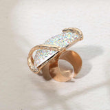 Bold Rhinestone Studded Heart Accent Ring