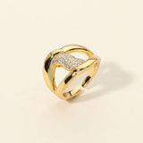CZ Pave Openwork Interwoven Statement Ring