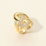 CZ Pave Interwoven Statement Ring