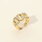 CZ Pave Chain Link Open Ring