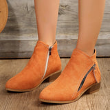 Suede Side-Zip Ankle Boots - AfterAmour