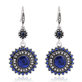 Sun Flower Crystal Dangle Earrings