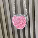 Hot Pink Glitter Square Clutch - AfterAmour