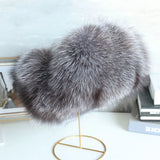 Oversized Fox Fur Leather Trapper Hat - AfterAmour