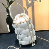 Layered Rhinestone Clutch Bag - AfterAmour