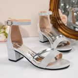 Glimmer Block Heel Sandals - AfterAmour