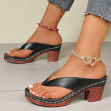 Open-Toe Heel Band Sandals - AfterAmour