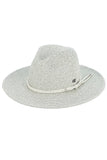 C.C Women's Leather String Rope Band Paper Panama Hat