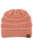 C.C Women's Ribbed Knit Solid Color Beanie