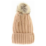Fuzzy Lined Fur Pom C.C Beanie