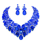 Marquise Stone Cluster Accented Evening Necklace