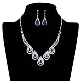 Teardrop Accented Rhinestone Necklace