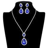 Teardrop Accented Rhinestone Necklace