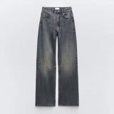 Women's High Waist Wide Leg Denim Pants