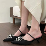 Flower Pointed Toe Heels - AfterAmour