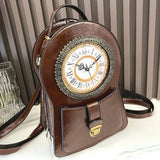 Crimson Timekeeper Clock Backpack - AfterAmour
