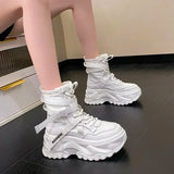 Lace Up Platform Sneaker Boots - AfterAmour