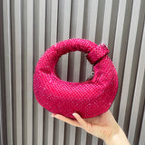 Sparkling Crystal-Studded Crescent Bag - AfterAmour