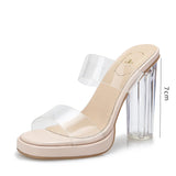 Transparent Strap Platform Heels - AfterAmour