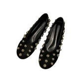 Studded Leather Flats - AfterAmour