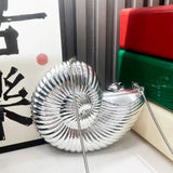 Silver Spiral Seashell Clutch