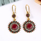 Sun Flower Crystal Dangle Earrings
