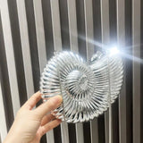 Silver Spiral Seashell Clutch