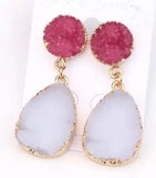 Quartz Crystal Teardrop Earings