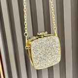 Hot Pink Glitter Square Clutch - AfterAmour