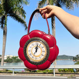 Vintage Clock-Face Flower Handbag