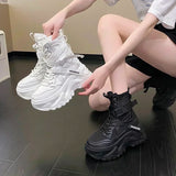 Lace Up Platform Sneaker Boots - AfterAmour