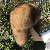 Full Oversized Fox Fur Trapper Hat - AfterAmour