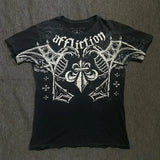 Gothic Skull Affliction Graphic Tee