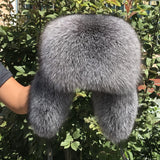 Full Oversized Fox Fur Trapper Hat - AfterAmour