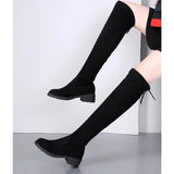 Lace Up Thick High Heel Boots - AfterAmour