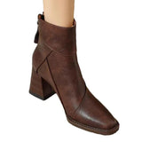 Crest Block Heel Boots - AfterAmour